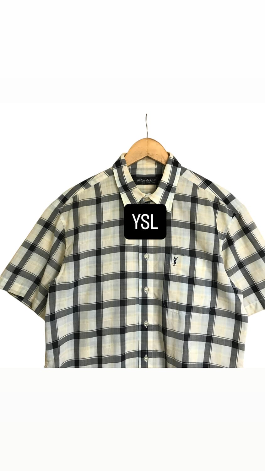 입생로랑 90s 반팔 체크셔츠 상품이미지1