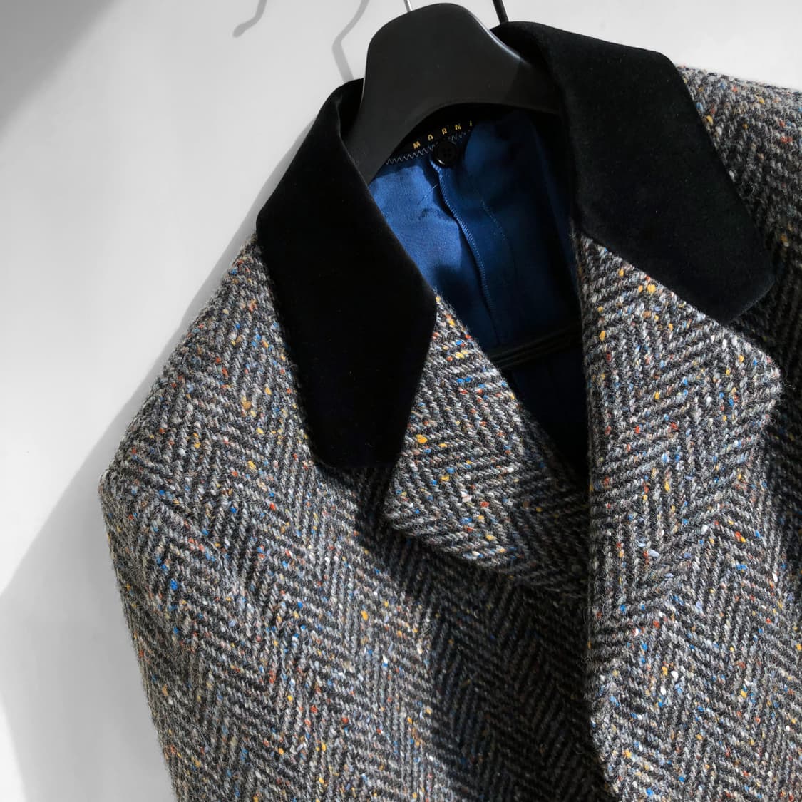 마르니/ 벨벳카라 헤링본 코트 상품이미지5