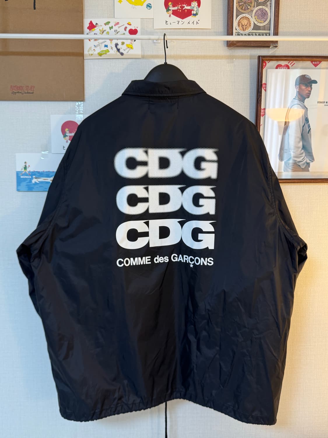 [XL]꼼데가르송 CDG 로고 코치자켓 블랙 상품이미지1