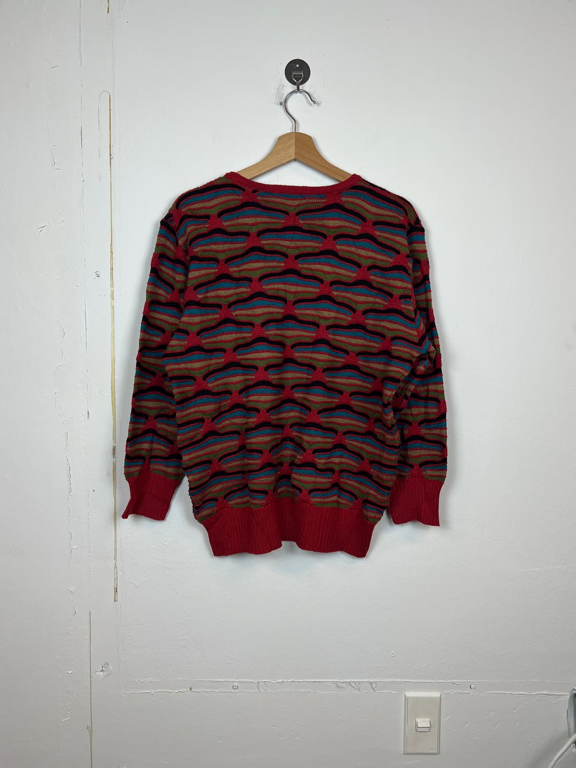 T204 Perfume 패턴 레드 멀티 니트 스웨터 상품이미지2