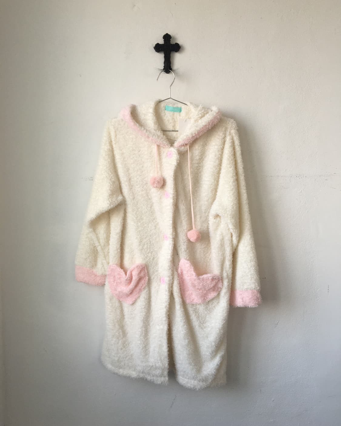 Pom pom fleece hood cardigan 상품이미지2