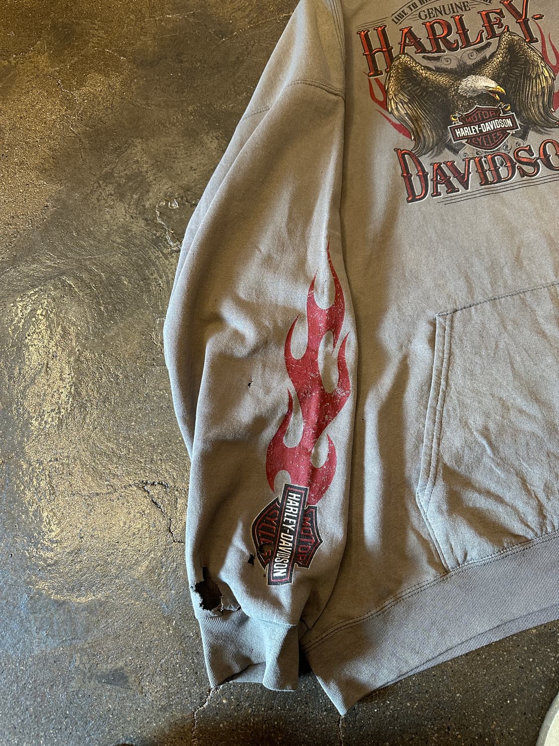 할리데이비슨 데미지드 후드티 XXL 상품이미지5