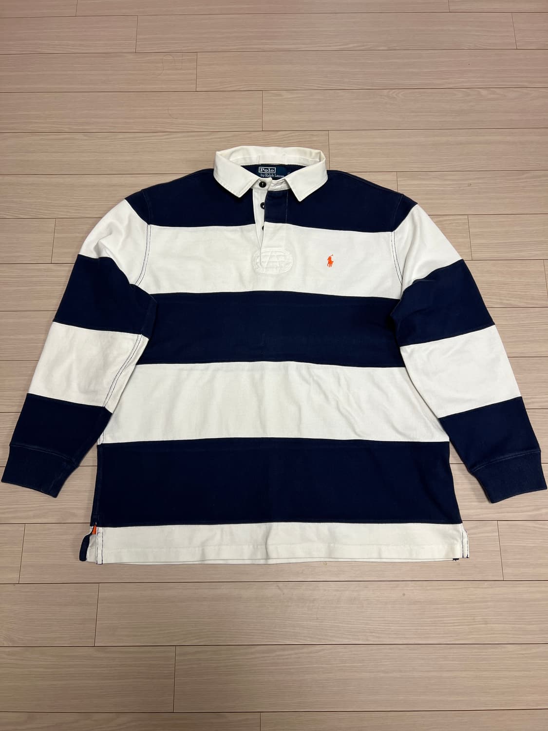 폴로 랄프로렌 럭비티 셔츠 네이비 화이트 스트라이프 / XL 상품이미지1