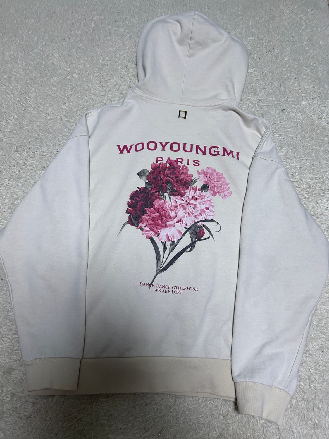 [46size] 우영미 백로고 플라워 후드 아이보리 상품이미지1