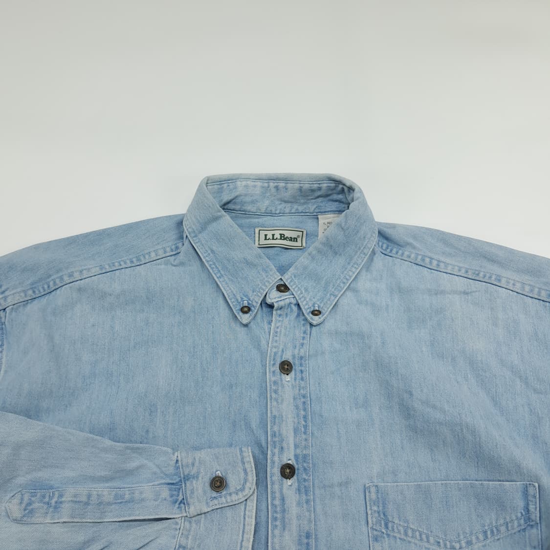 CN158 XL LLBean 90s 캐나다 연청 긴팔 데님 셔츠 남방 상품이미지3
