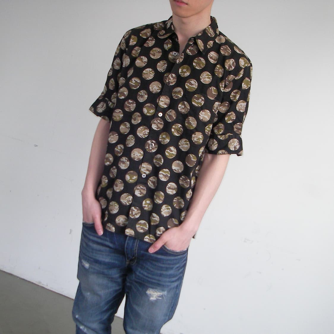 꼼데가르송 옴므플러스 카모 닷 셔츠 상품이미지1