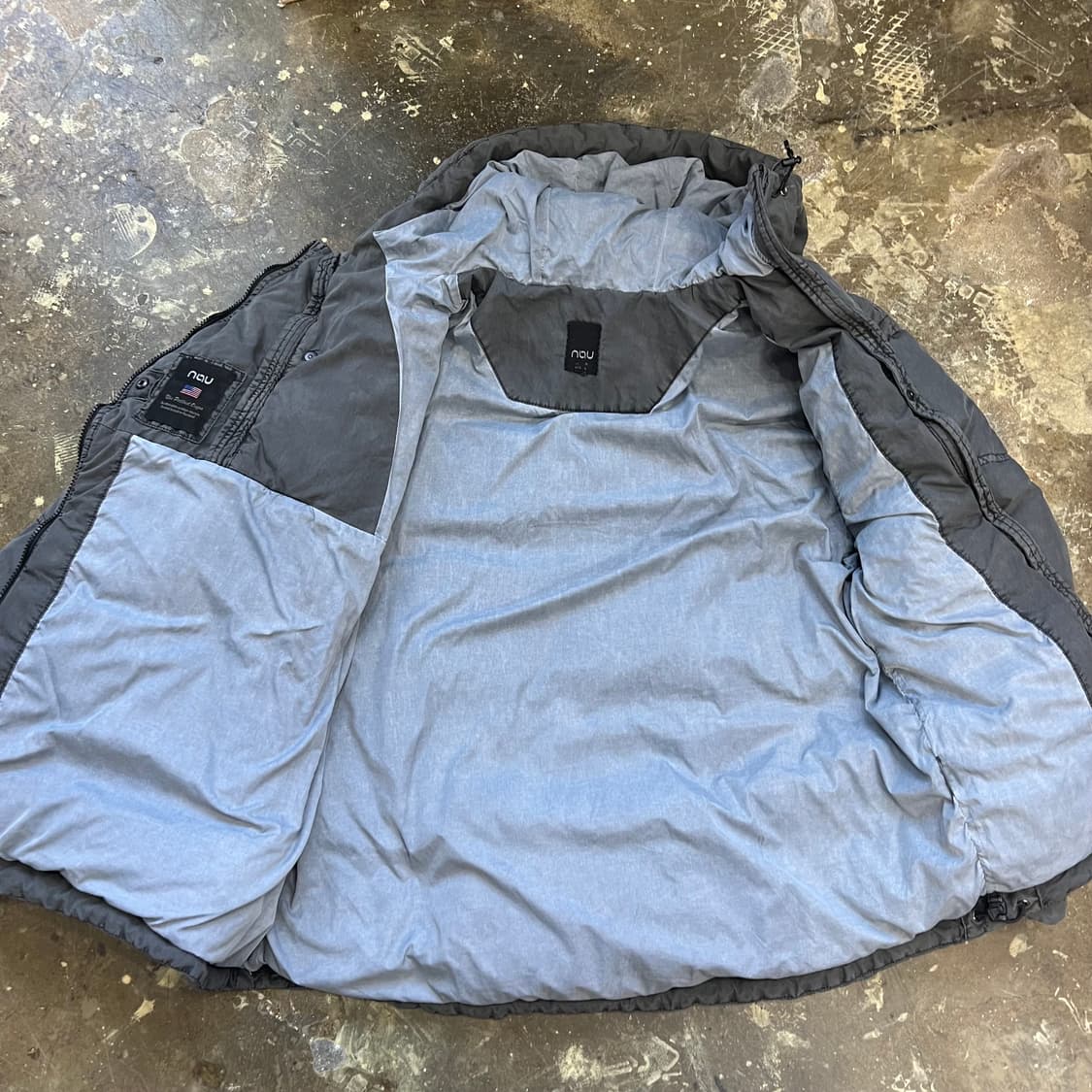L) NAU 나우 가먼츠다잉 덕다운 아노락 언발 패딩점퍼 자켓 상품이미지4