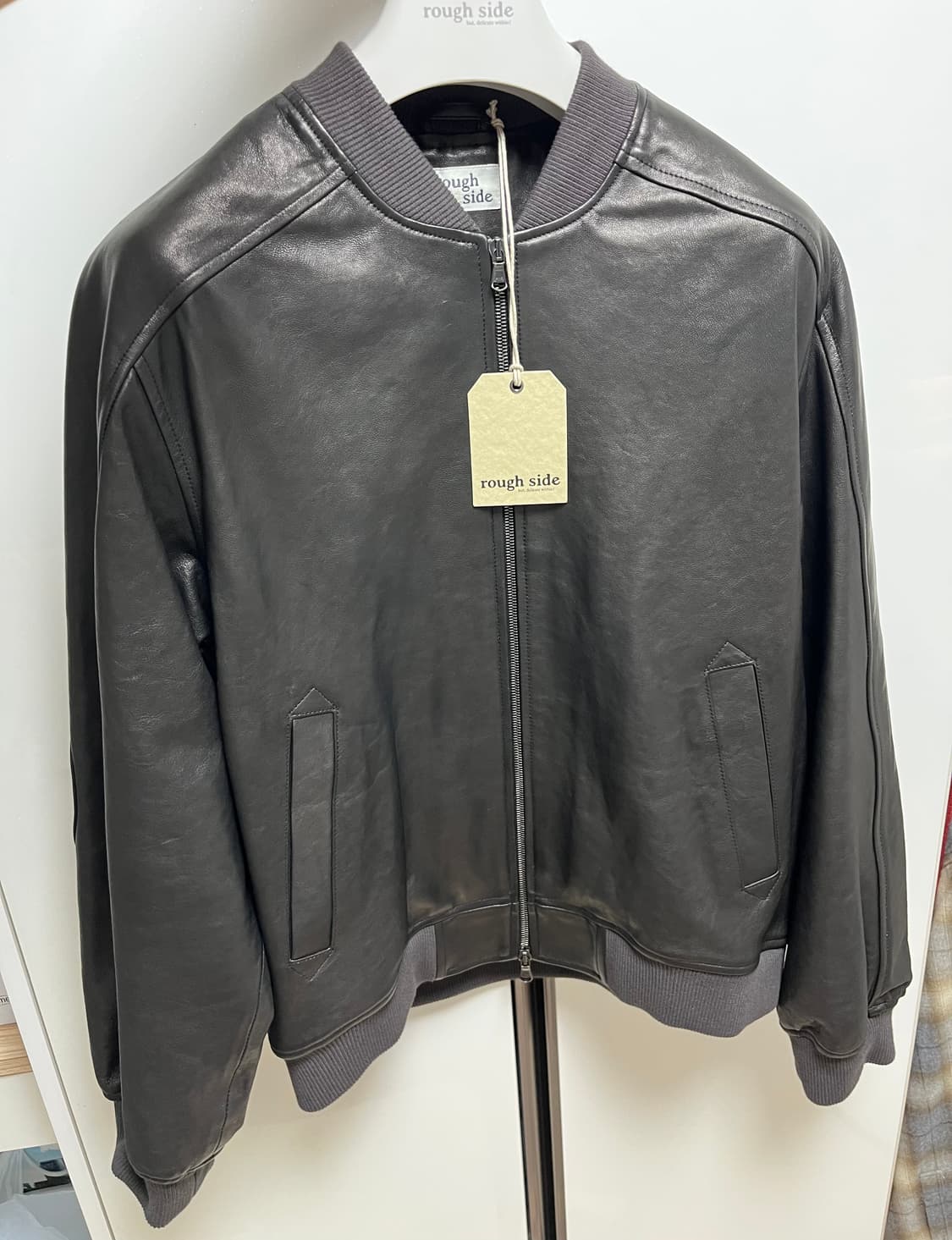 러프사이드 레더 봄버 2사이즈 상품이미지2