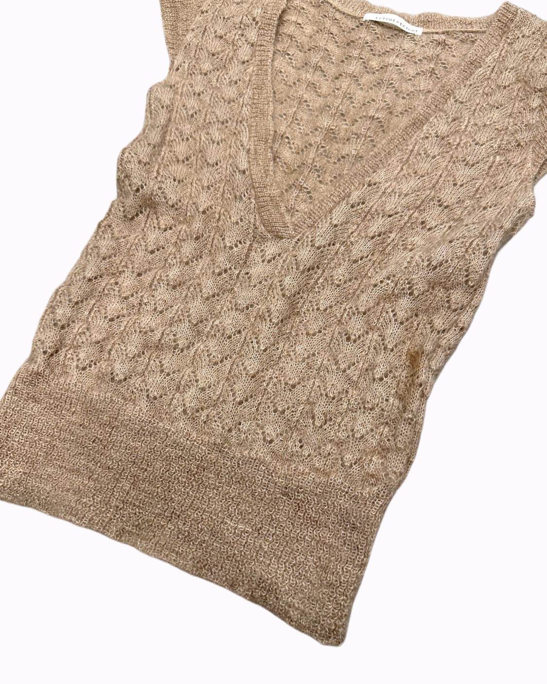 beige mohair crochet knit 상품이미지3