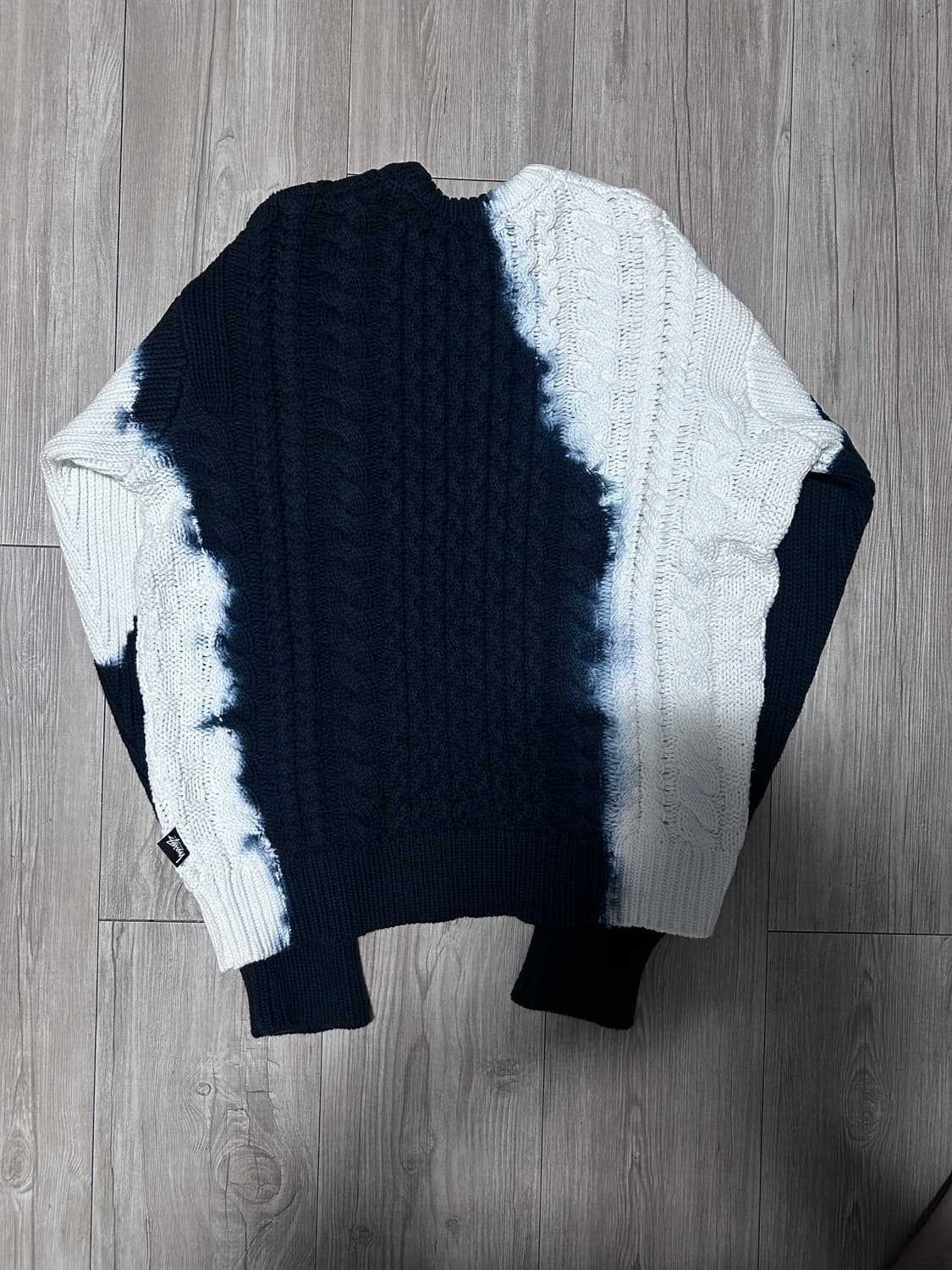 스투시 타이다이 피셔맨 스웨터 블랙 XL 상품이미지5