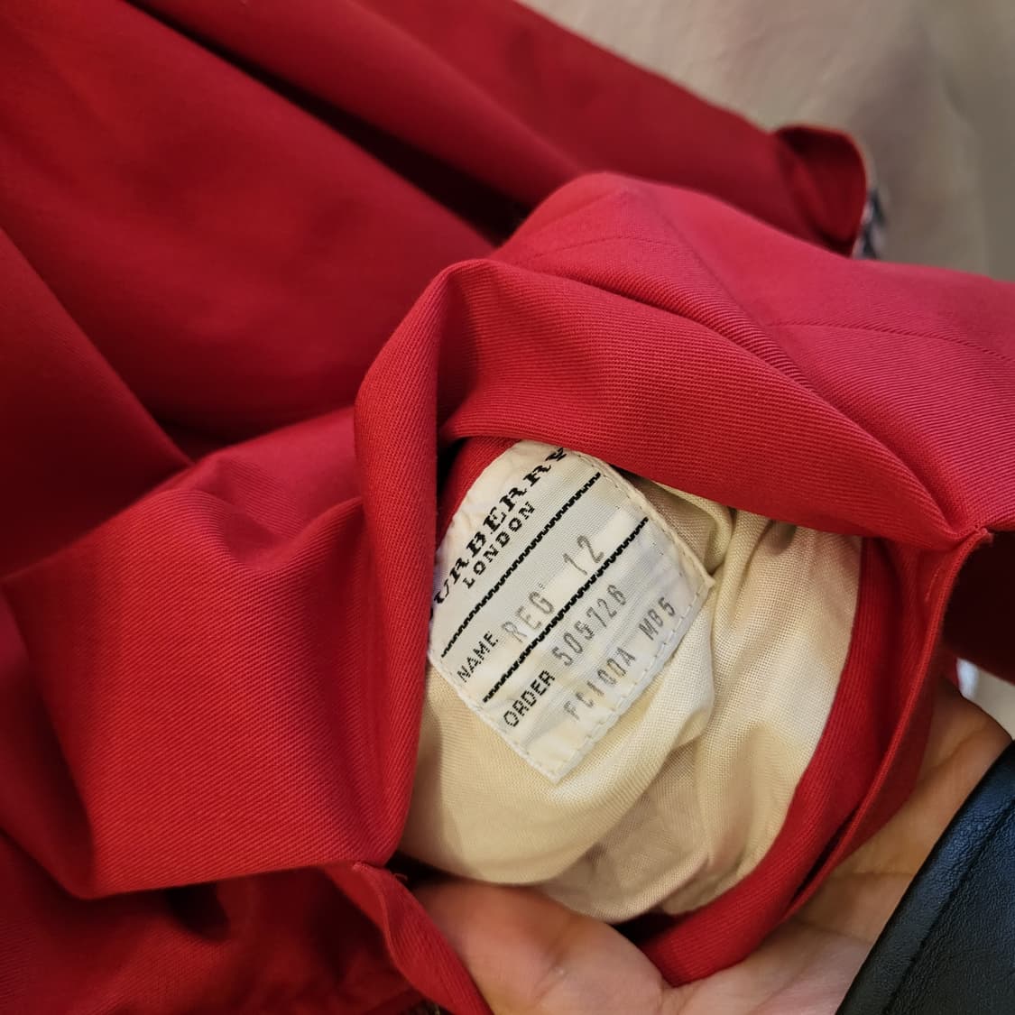 버버리 레드 노바 체크 후드 코트 트렌치 자켓 상품이미지9