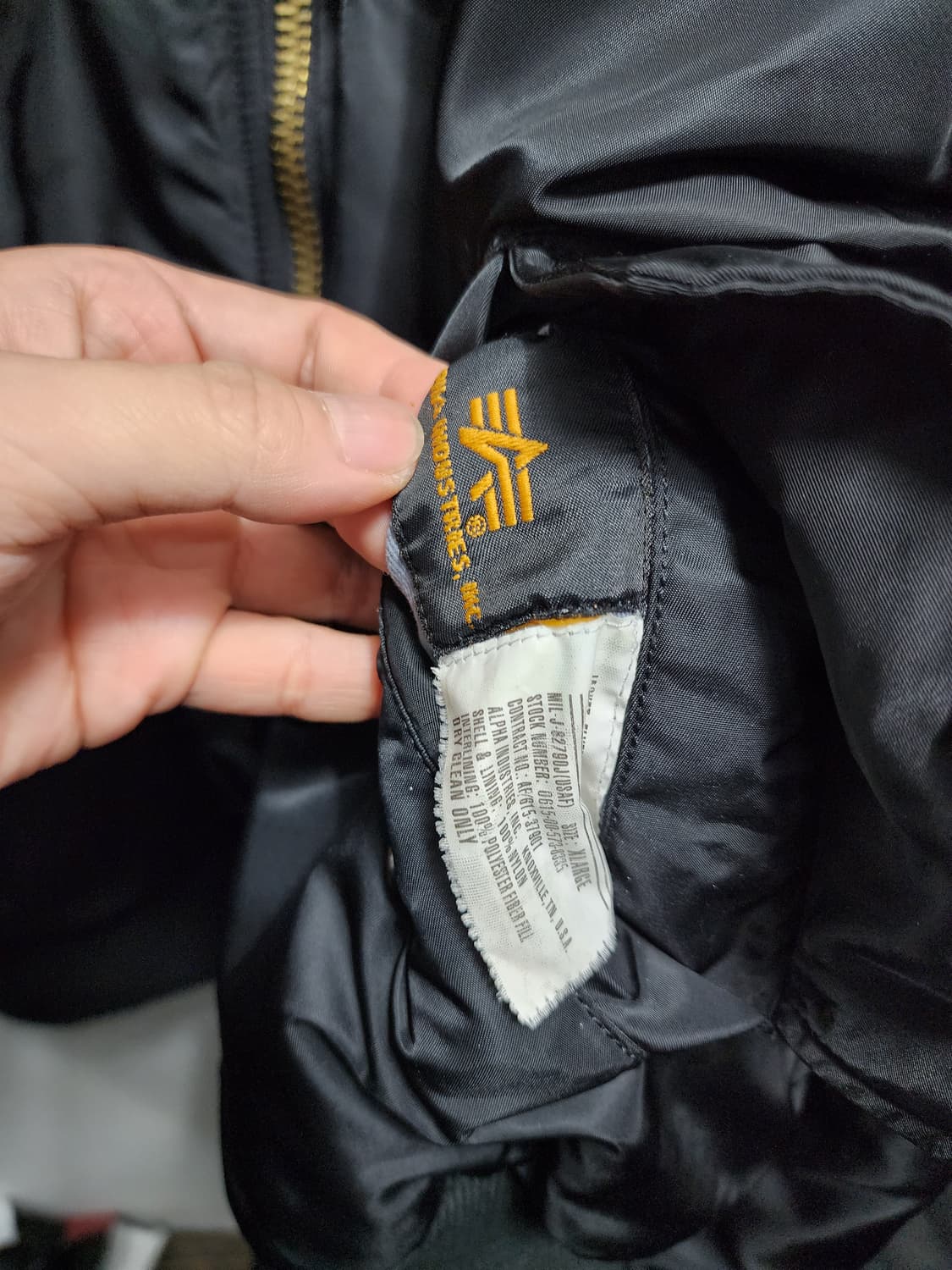 알파인더스트리 블랙 ma1 항공점퍼 XL 상품이미지5