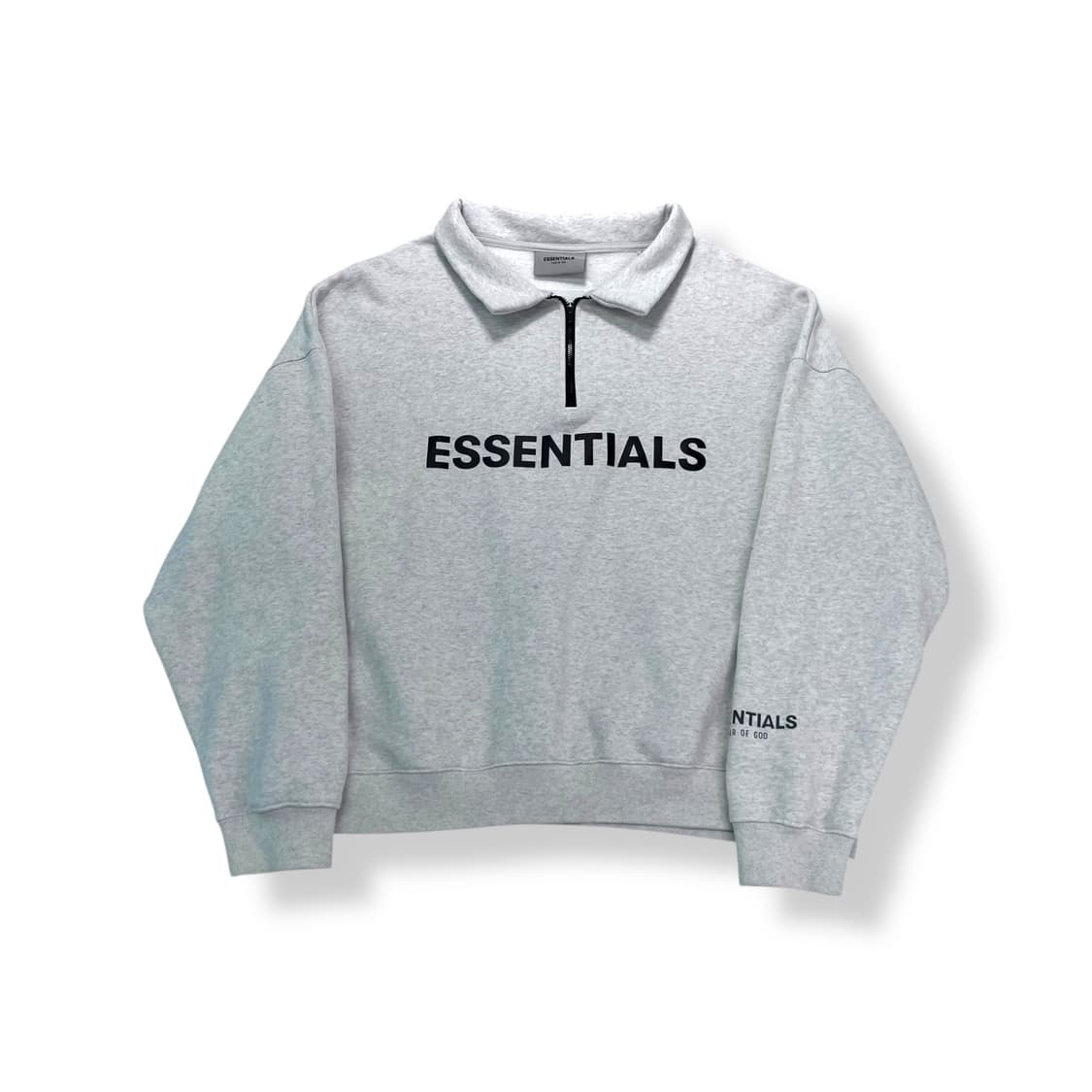 100 피오갓 에센셜 반집업 크림 맨투맨 상품이미지1