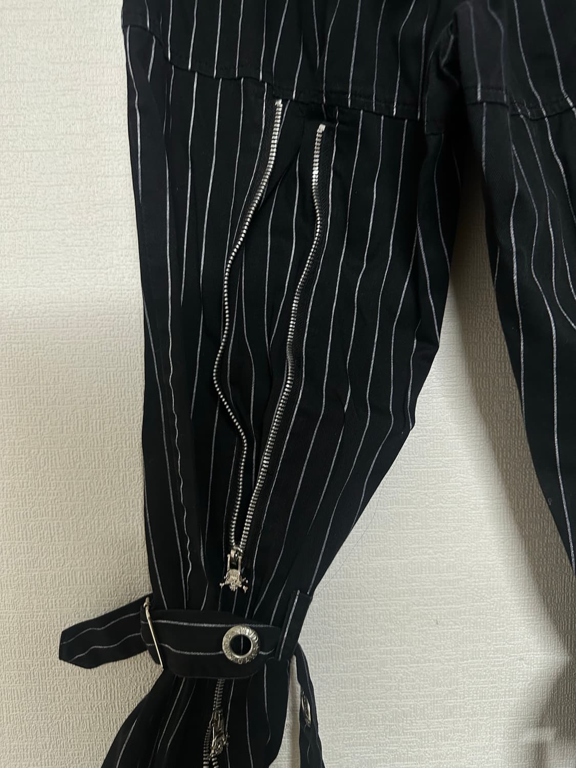 MAD PUNKS 본디지 스트라이프 집 기믹 플레어팬츠 상품이미지5