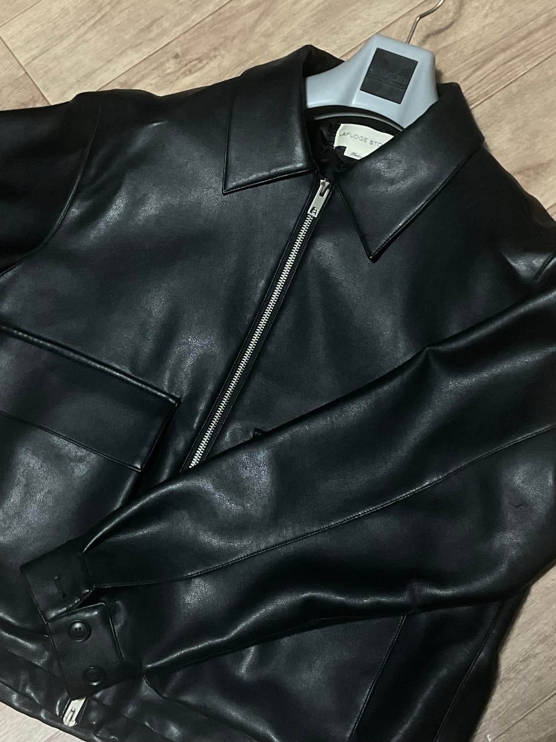 [라퍼지스토어] 버핑 레더 헤링턴 가죽자켓 (블루종) 상품이미지1