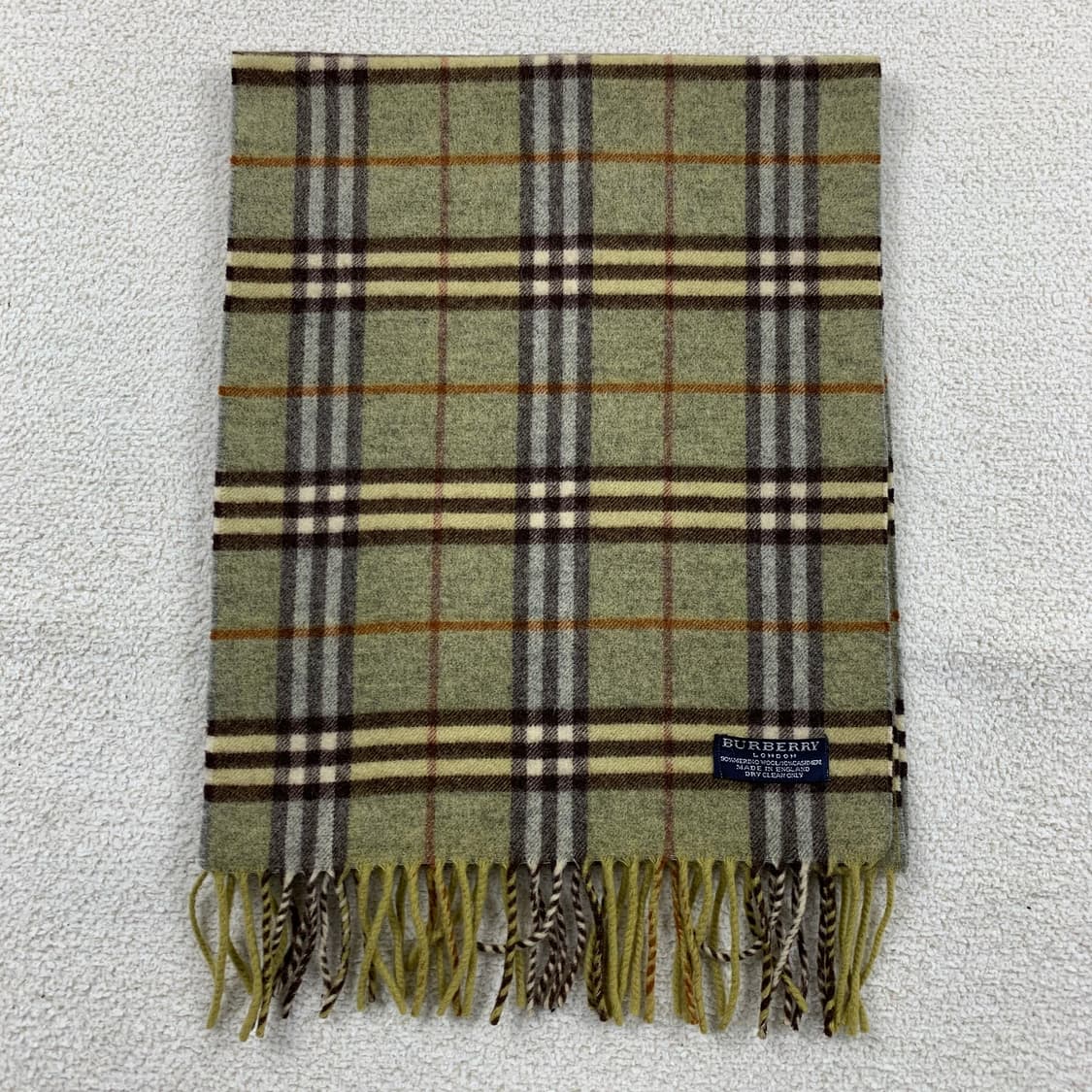 버버리 메리노울/캐시미어 혼방 그린 노바체크 스카프 상품이미지1