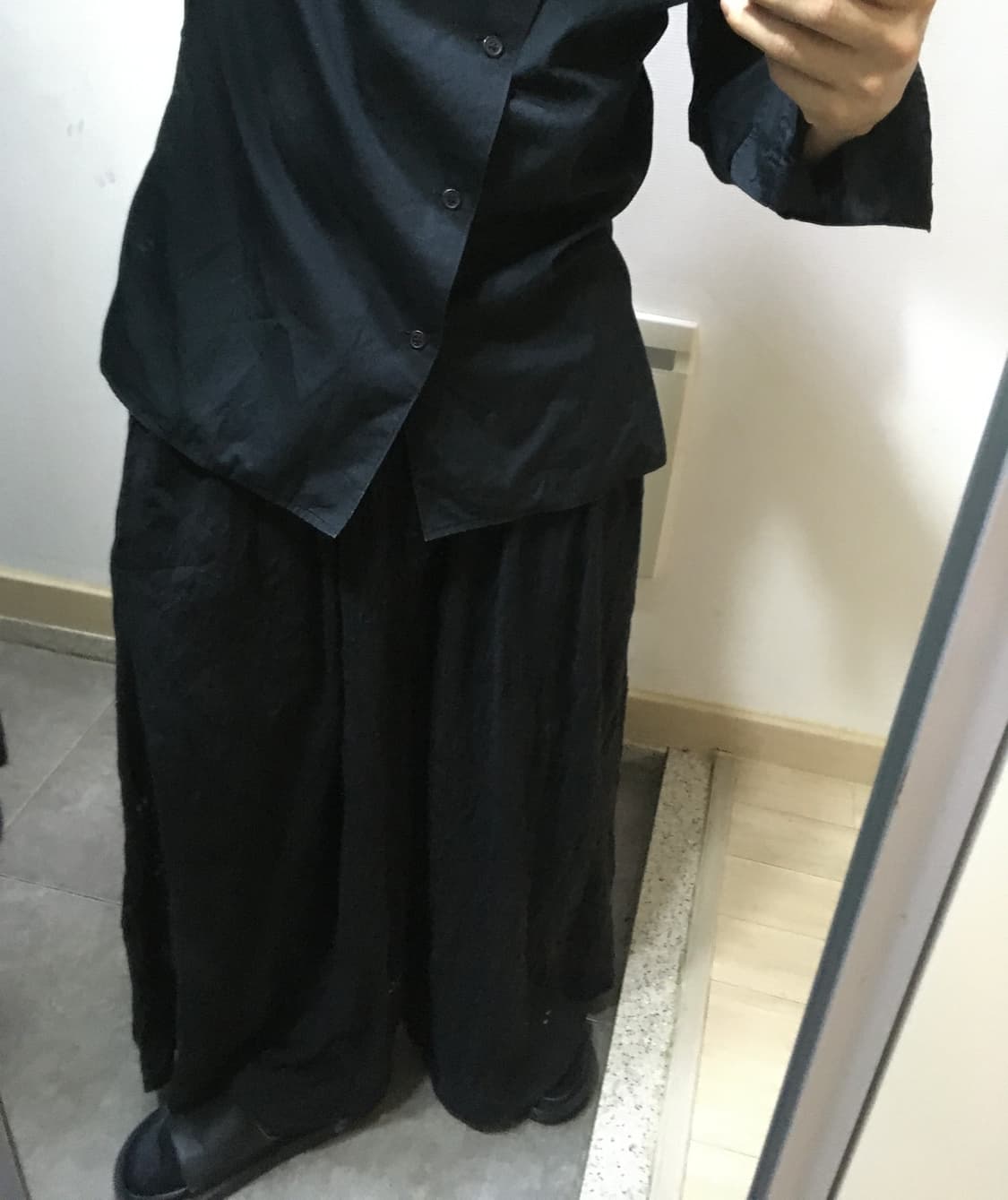요지 야마모토 하카마 주름 오버핏 사루엘 배기 팬츠 상품이미지2