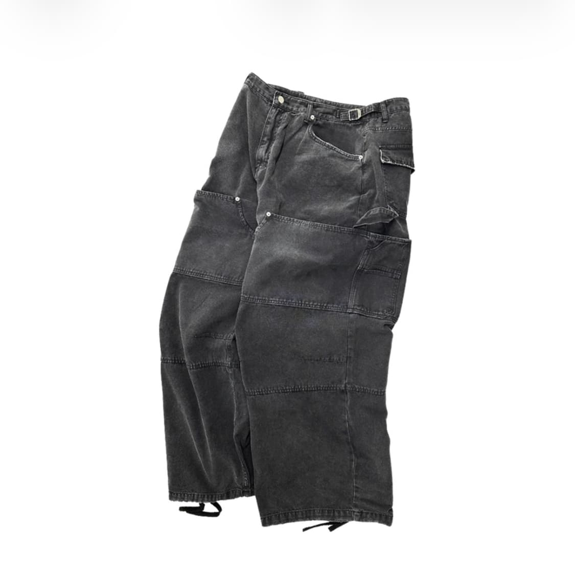 논노드 더블니 커버팬츠 블랙 상품이미지1