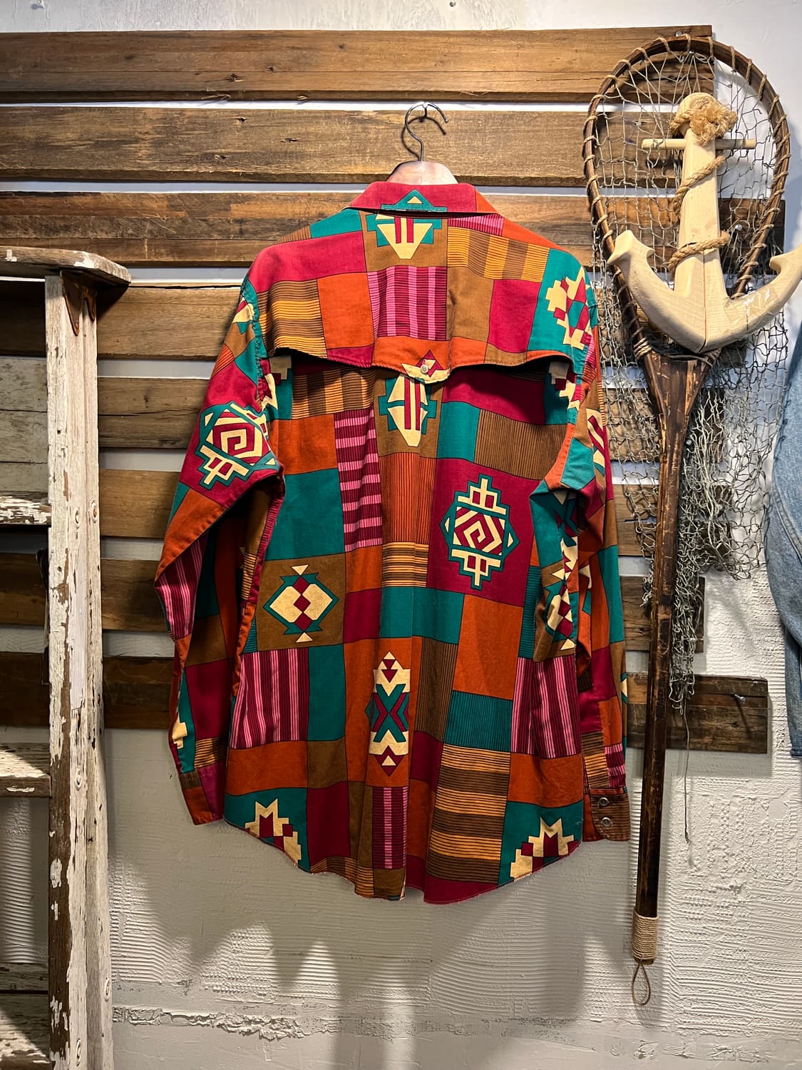 [XL]80's 랭글러 Cowboy Cut 빈티지 패턴 웨스턴 셔츠 상품이미지7