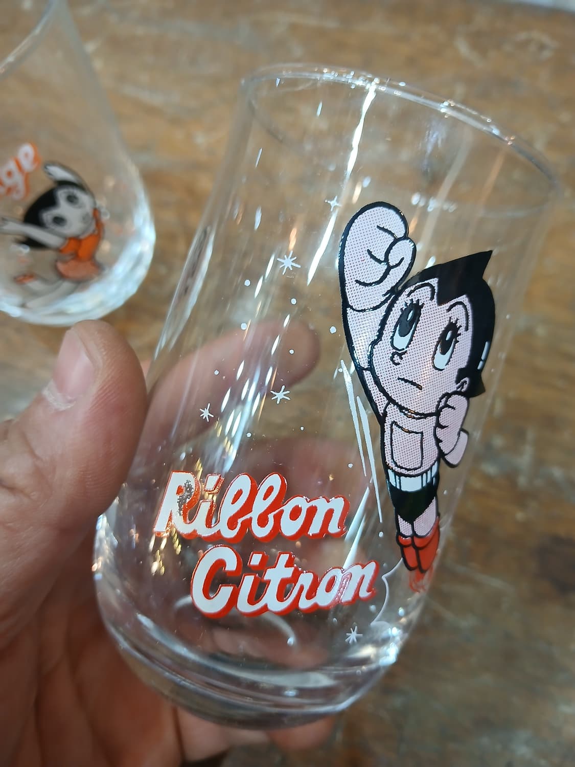 70s~80s 빈티지 아톰 유리컵 2개set 상품이미지3