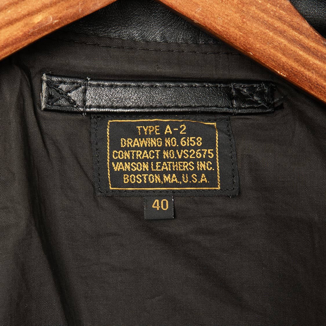 [100] 90s~ VANSON A-2 레더 플라이트 자켓  상품이미지5