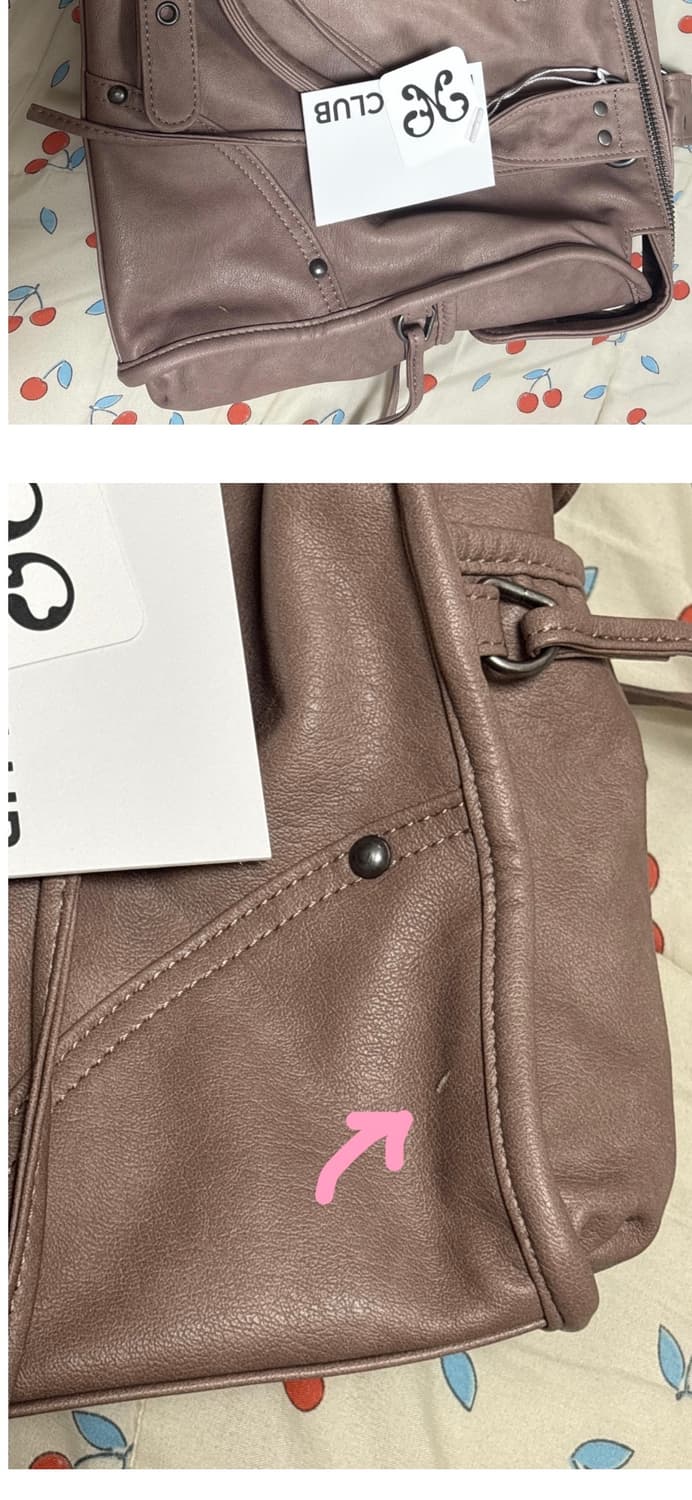 팬시클럽 워싱 레더백 베이피 핑크 상품이미지2