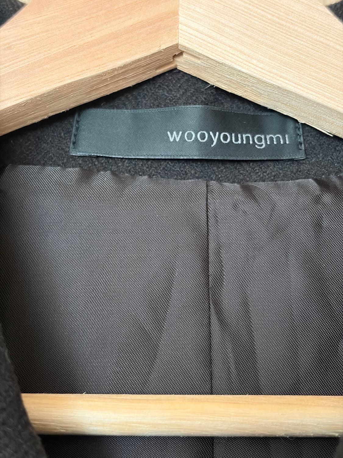 우영미 울 크롭 자켓 브라운 색상 상품이미지2