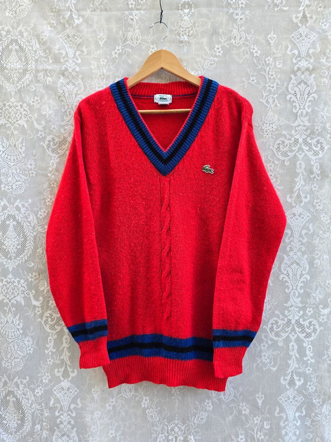 80s 라코스테 셔틀랜드 울 니트 (made in italy) 상품이미지1
