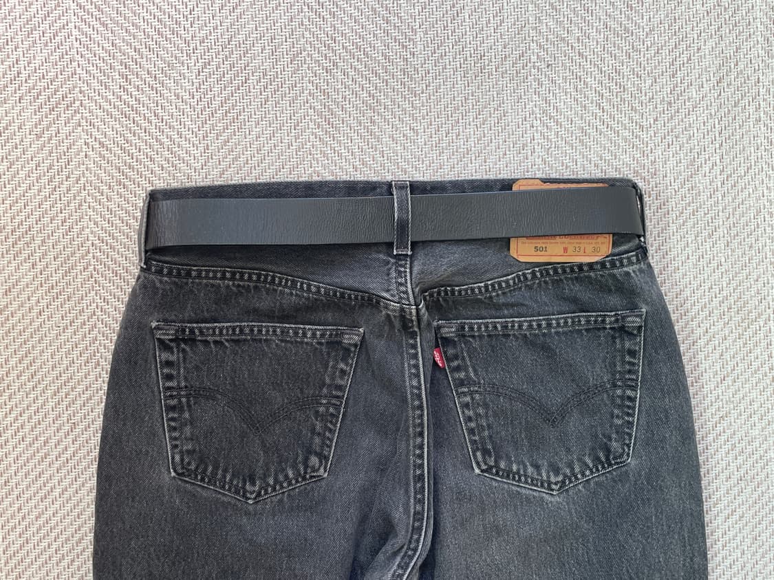 빈티지 genuine leather italy 실버버클 레더 벨트  상품이미지4