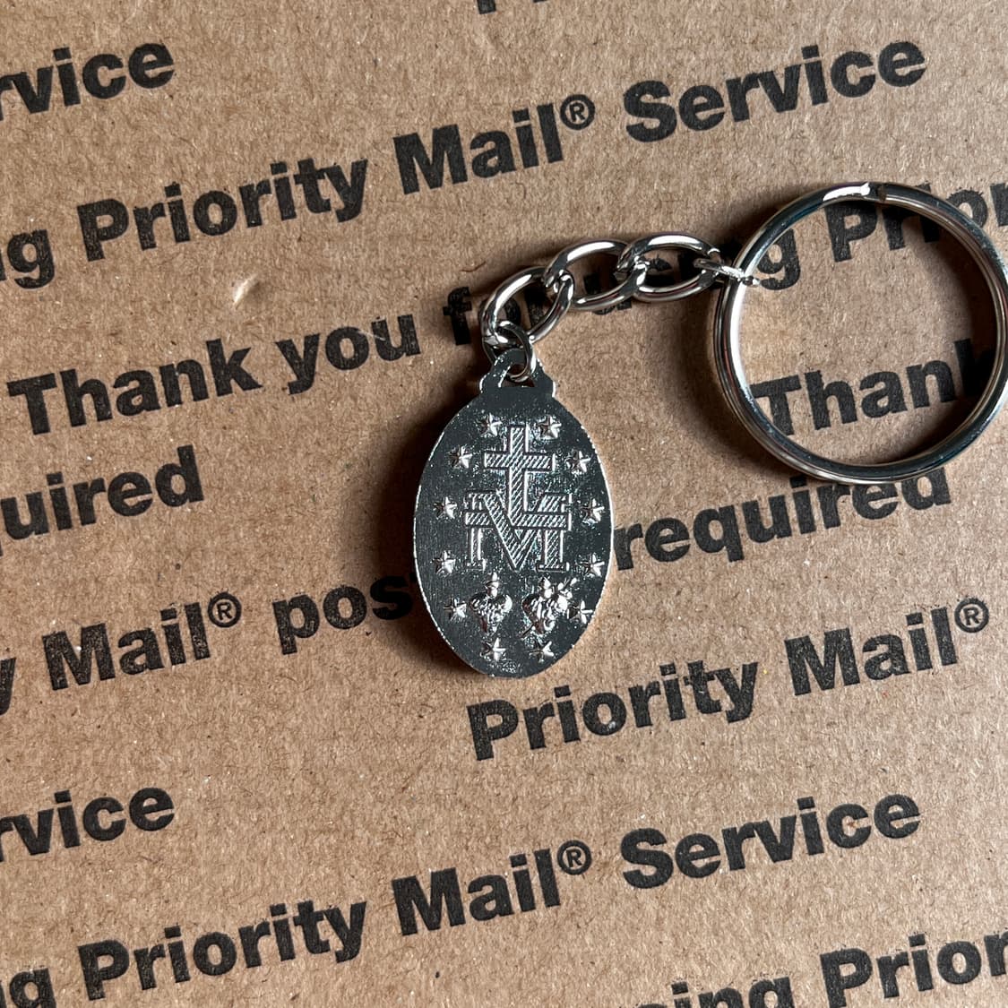 90s vtg Miraculous Medal Keyring 상품이미지2