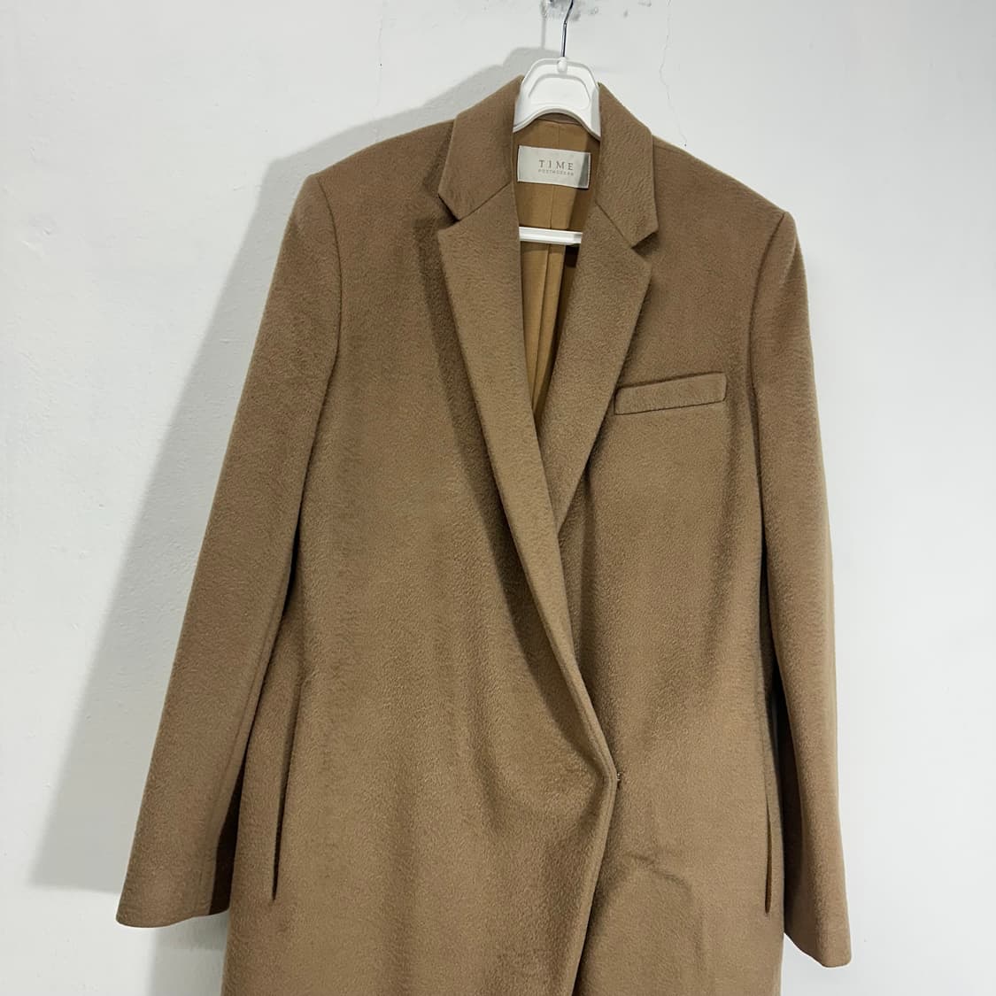 우먼S-M 타임 TIME 베이지 캐시미어100 캐시미어코트 상품이미지1