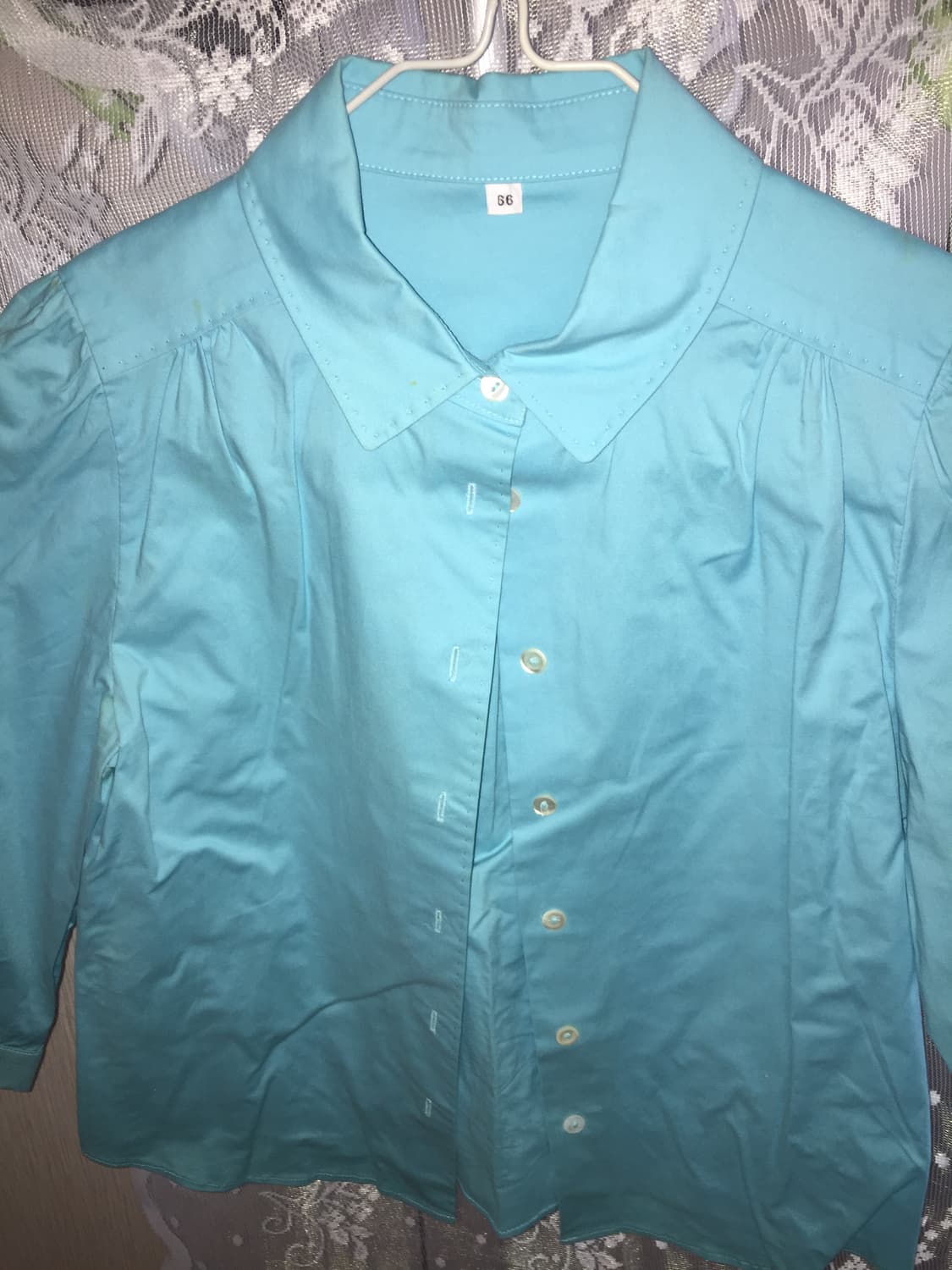 빈티지 카라 7부 셔링 디테일 셔츠  상품이미지2