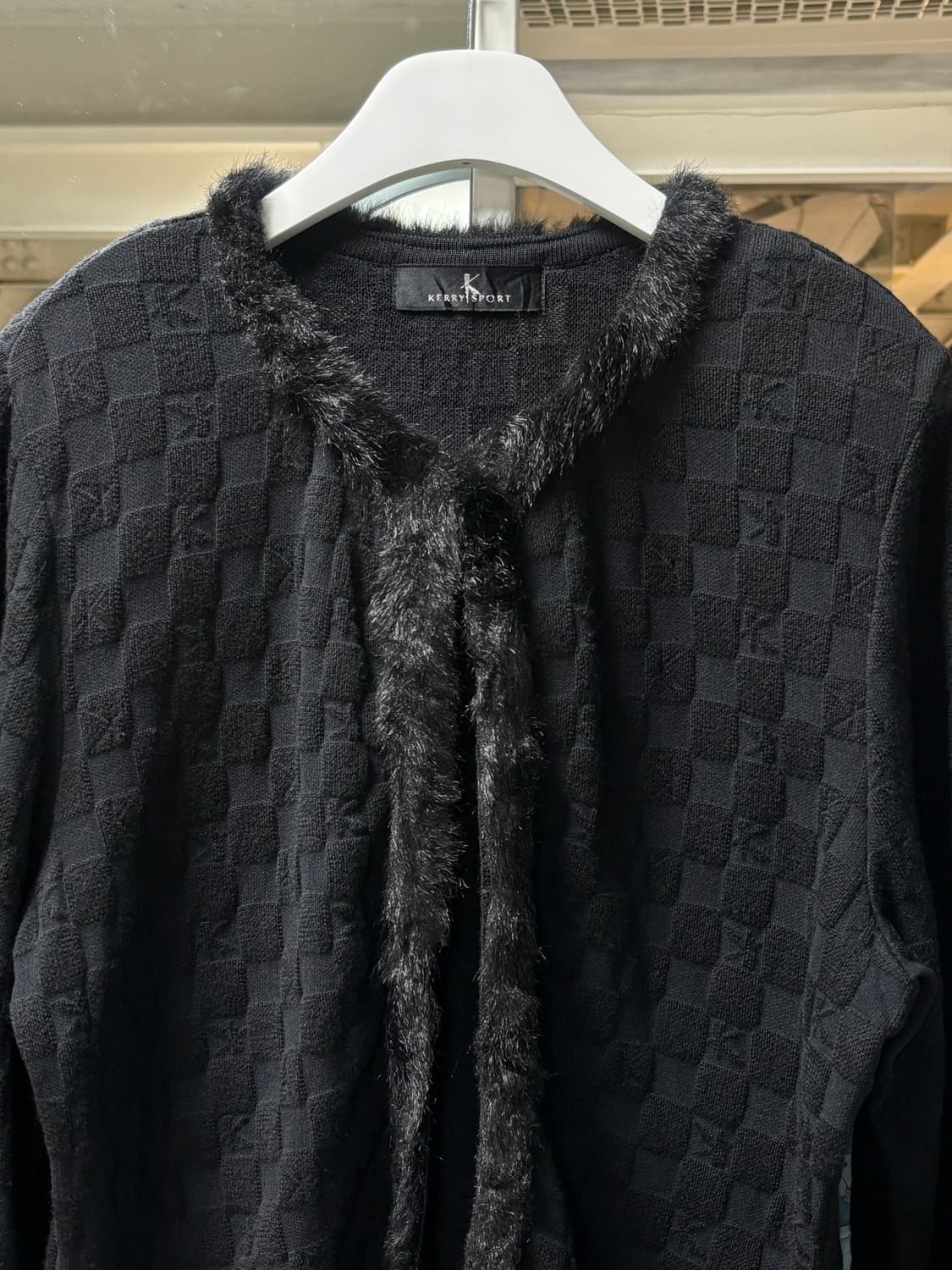 Kerrysport 체커보드 퍼 가디건 상품이미지5