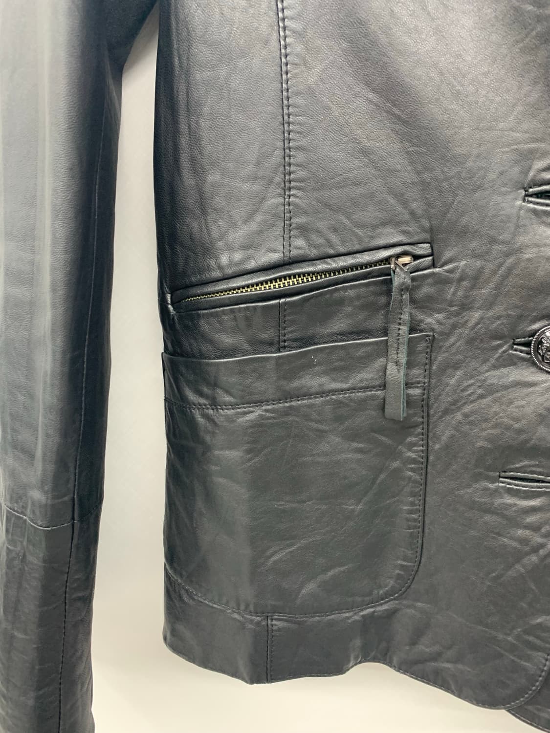 Kiyoko takase 슬림핏 램스킨 레더자켓 상품이미지5