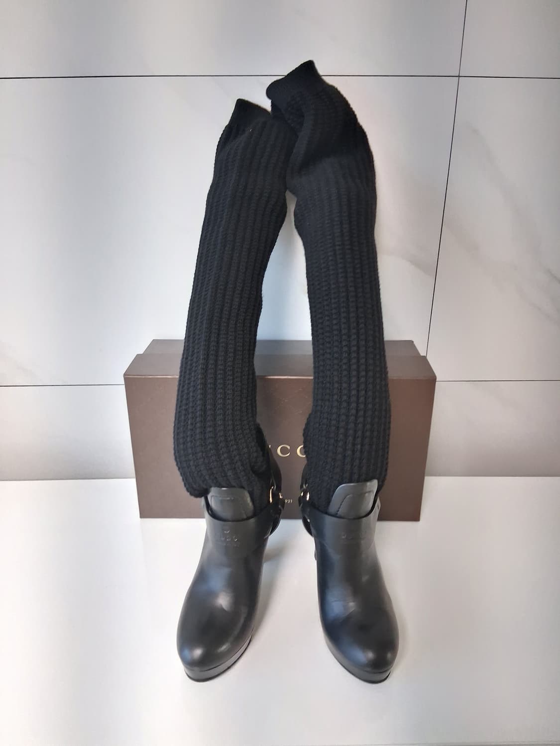 구찌 한정판 오버니 니트 콤비 부츠 Size 36 1/2 (거의 새상품) 상품이미지4