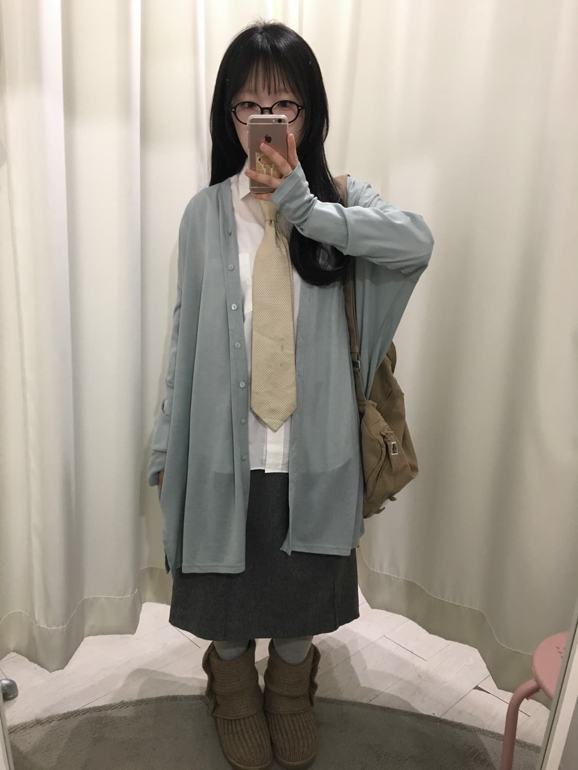 mint grey hand warmer cardigan 상품이미지4