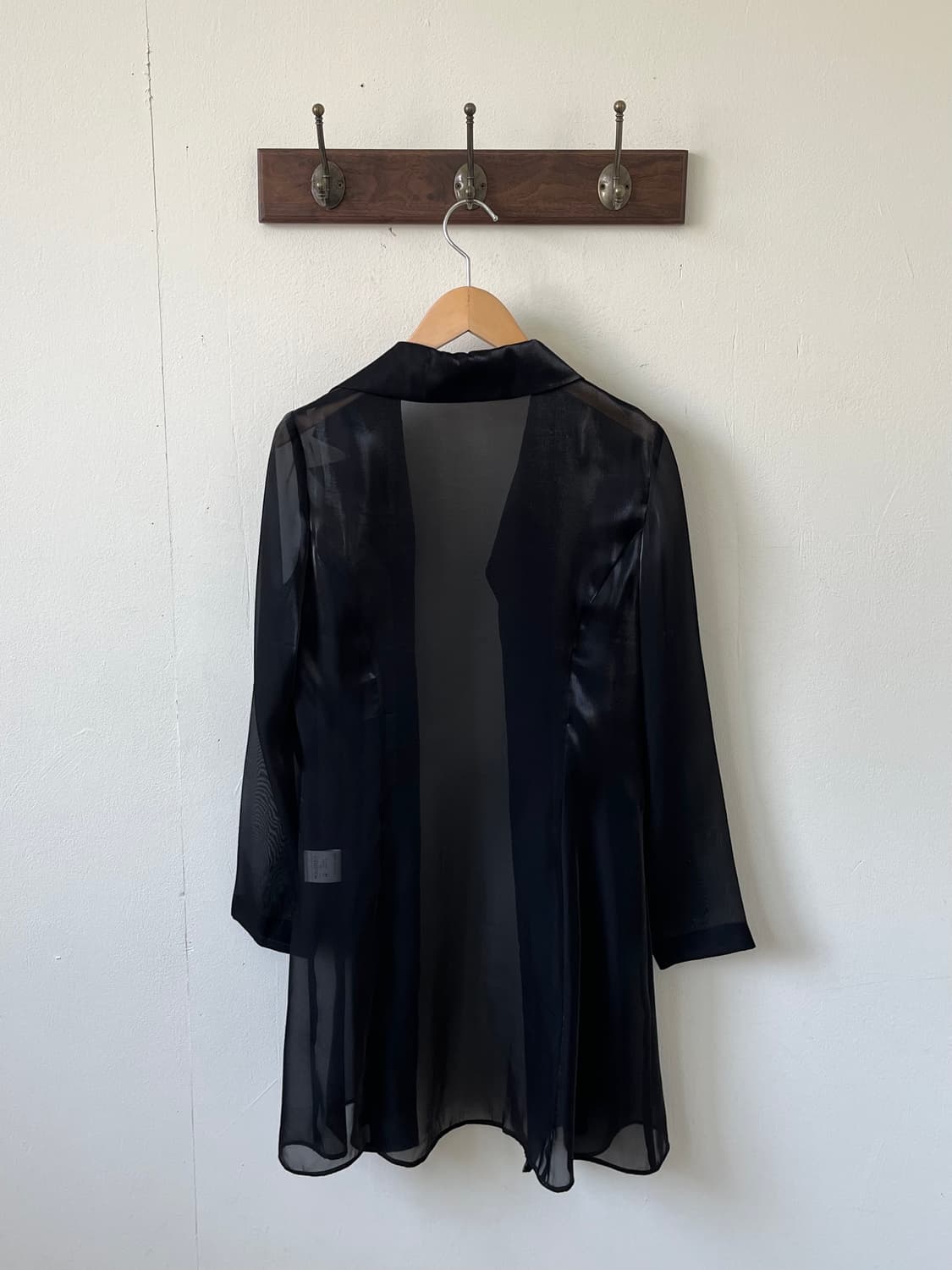 witway 블랙 시스루 롱 셔츠 상품이미지3