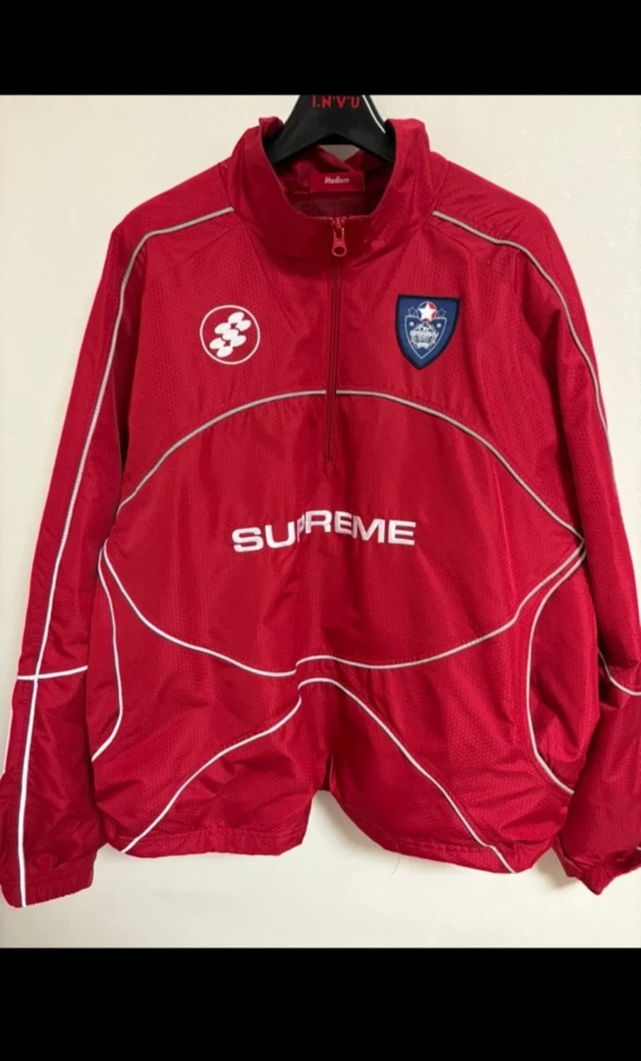 슈프림 리플렉티브 파이핑 풀오버 레드 - 24FW 상품이미지2