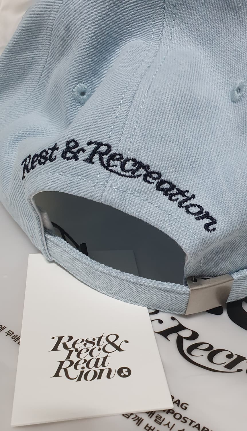 라이트블루 연청 레스트앤레크레이션 데님 볼캡 모자 상품이미지8