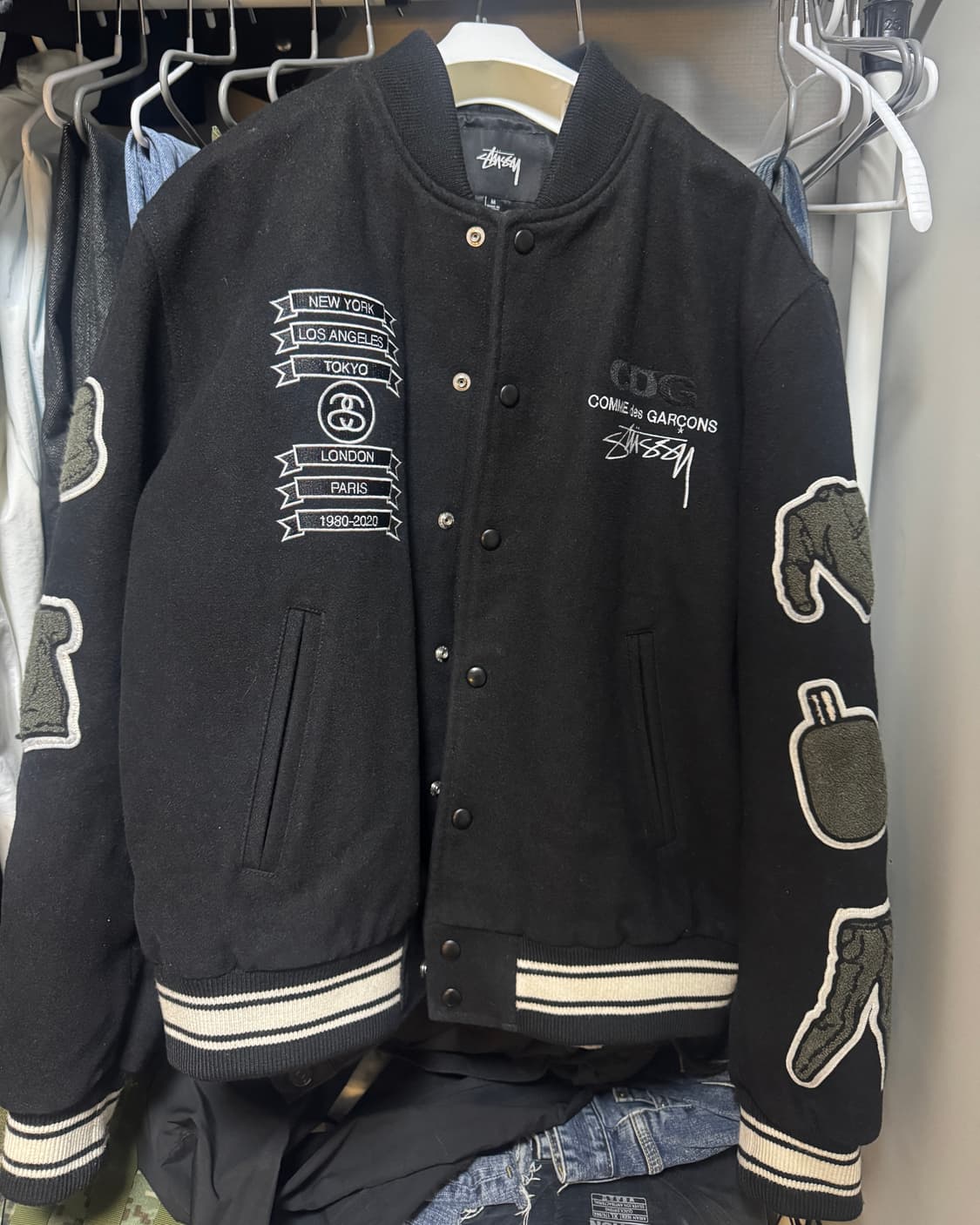 스투시 X 꼼데가르송 40주년 바시티 자켓 상품이미지1
