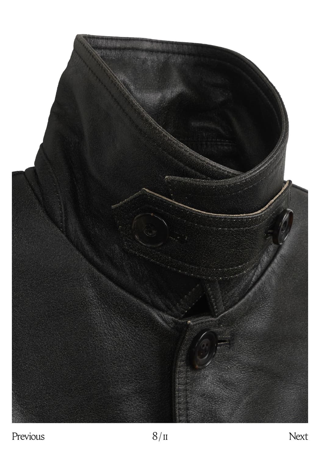 코스모스 (리미티드)크랙 카우레더 자켓 M 상품이미지8