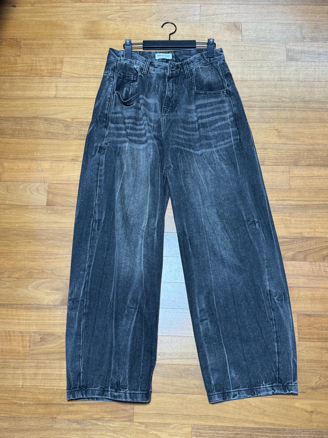 밀로 아카이브 리플렉트 커브드팬츠 블랙 M 상품이미지1