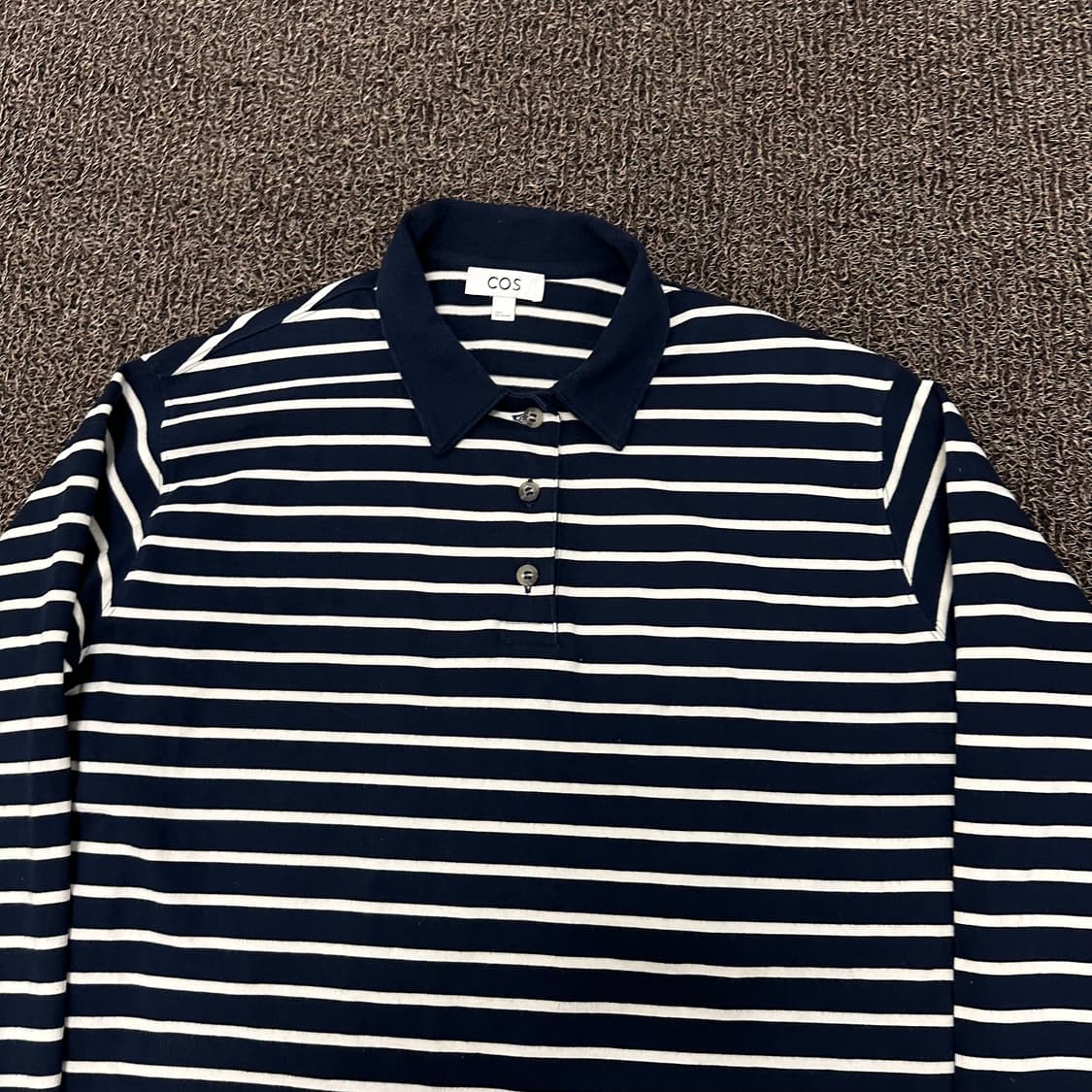 COS 코스 스트라이프 여성 긴팔 카라티 폴로티셔츠 L 상품이미지2