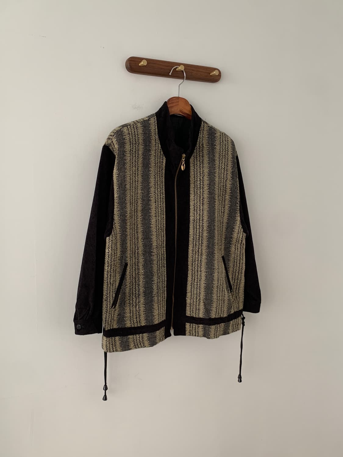 블랙 스트라이프 울 자켓 상품이미지2