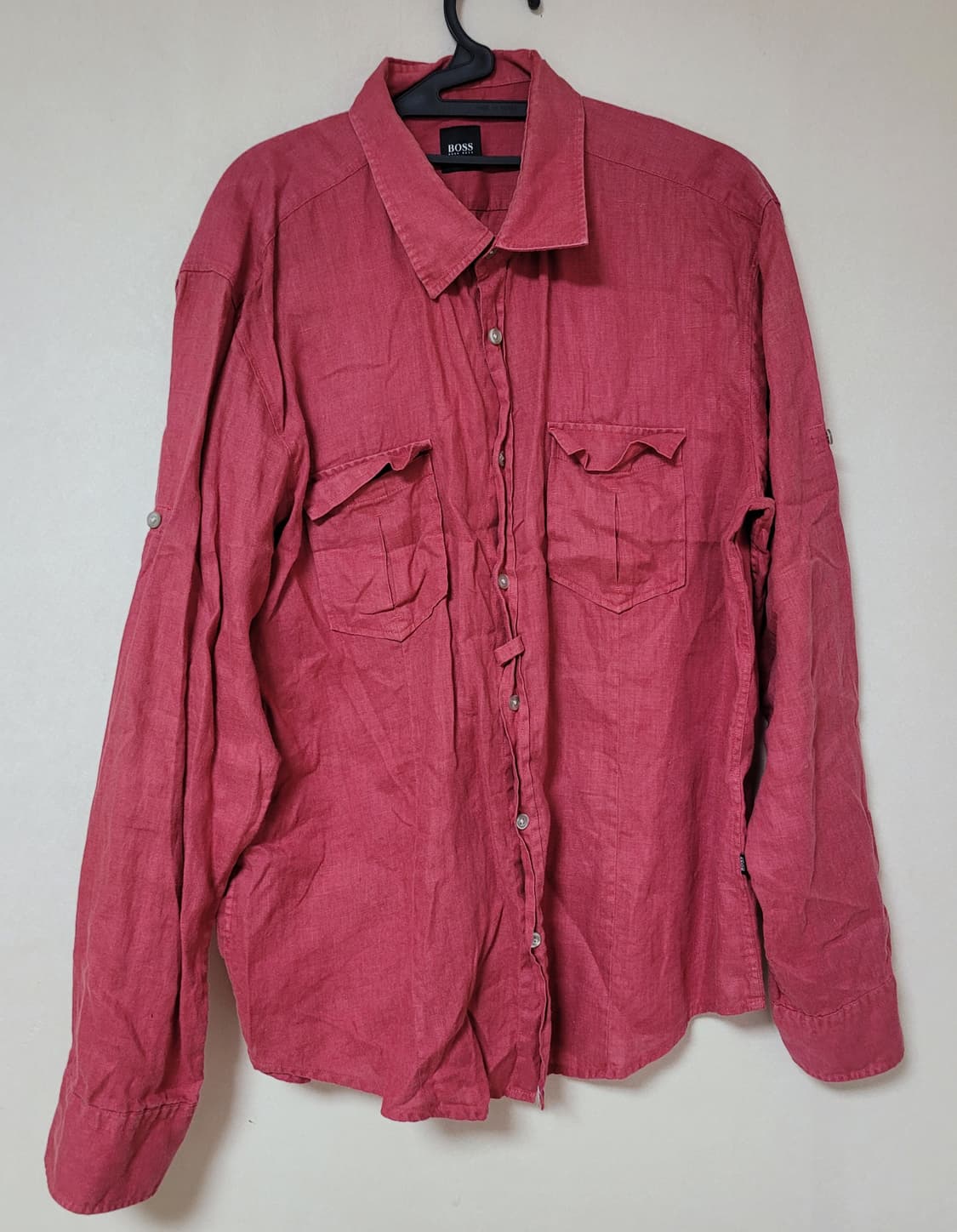 휴고보스 긴팔셔츠 레드 xxl hugo boss 상품이미지1