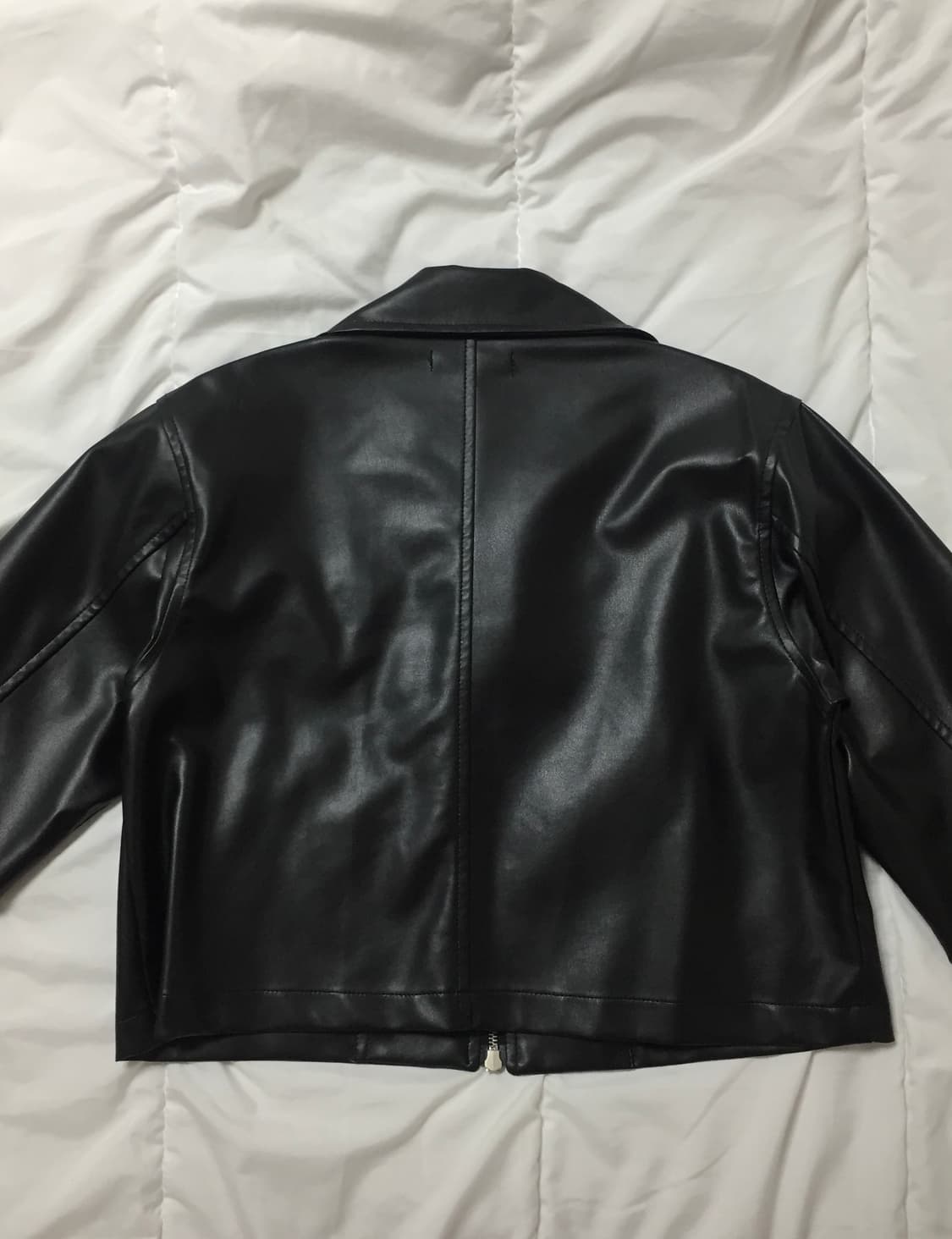 크롭 가죽 레더자켓 상품이미지4