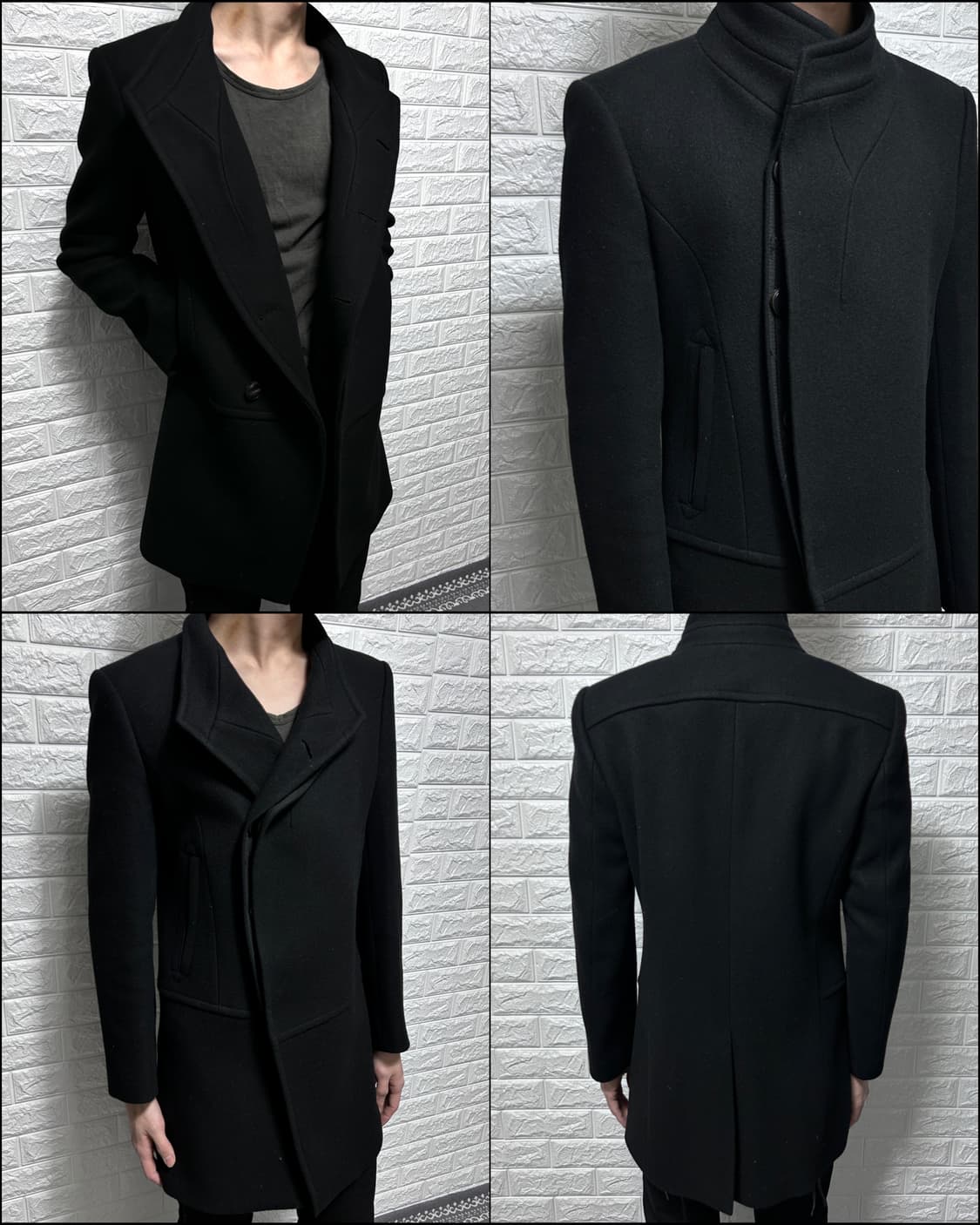 타임 사선 울 테일러드 코트 상품이미지1