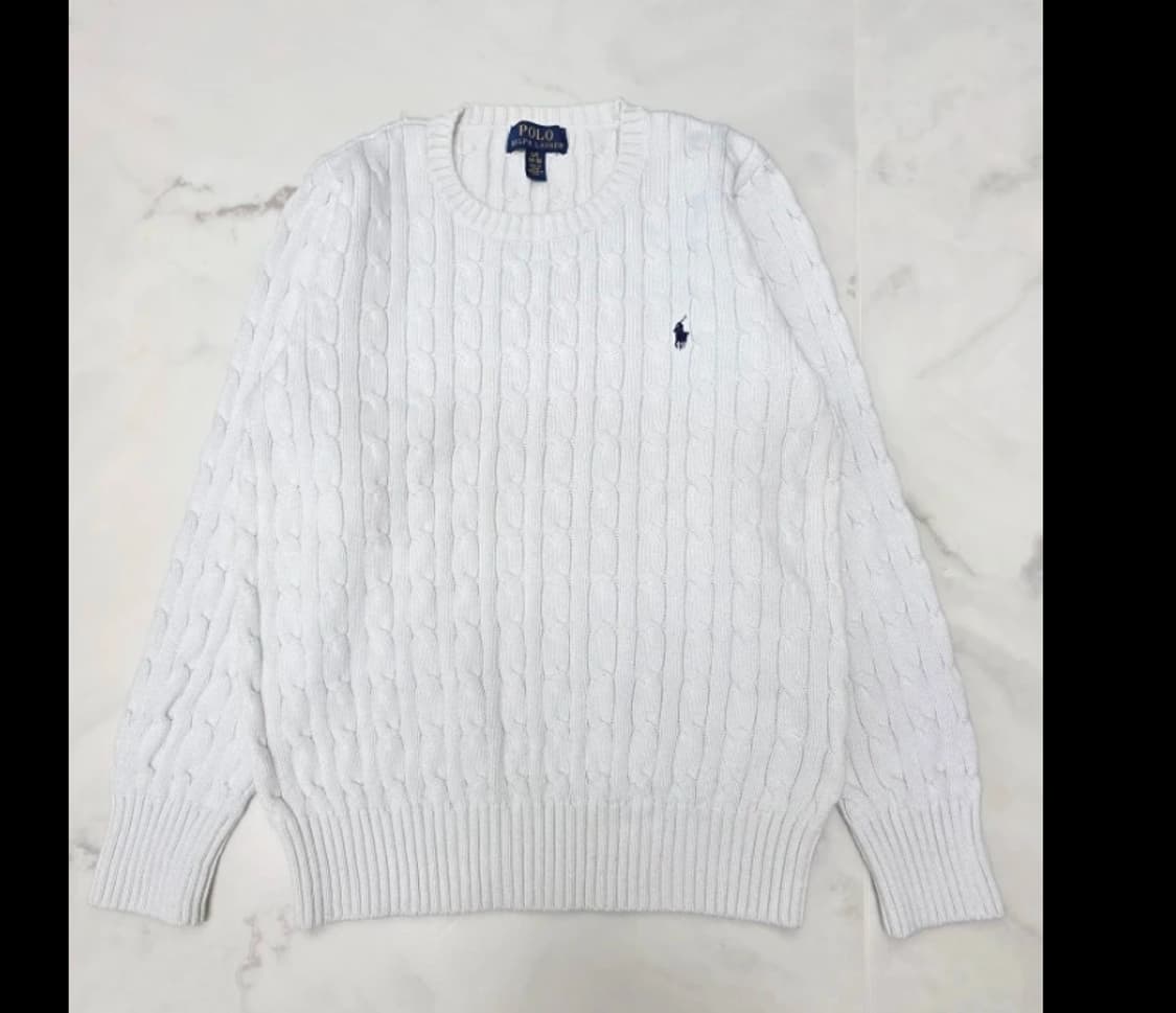 폴로 케이블 니트 흰색 ~66 상품이미지4