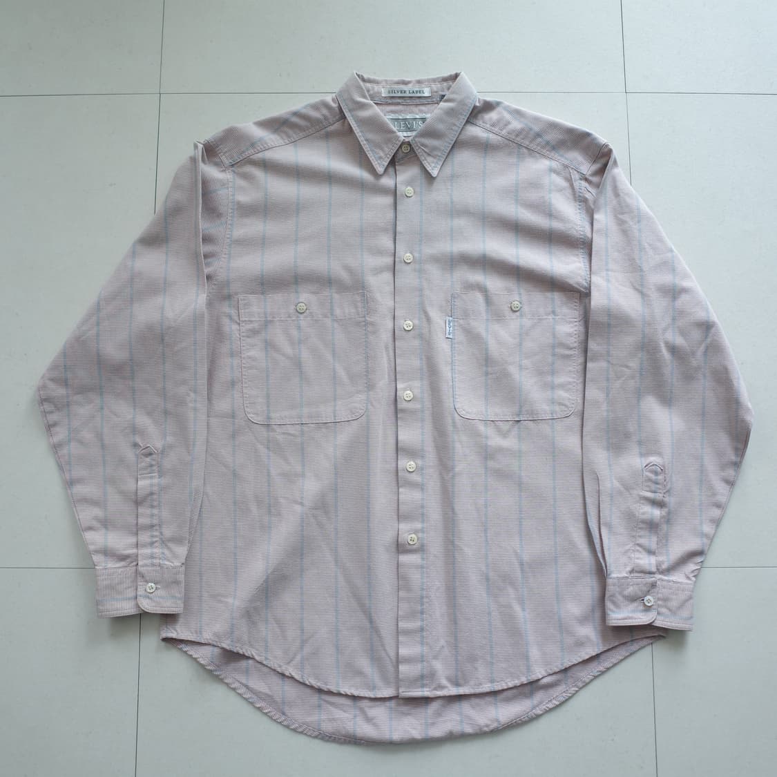 90s 리바이스 실버탭 빈티지 스트라이프 셔츠 L 상품이미지2
