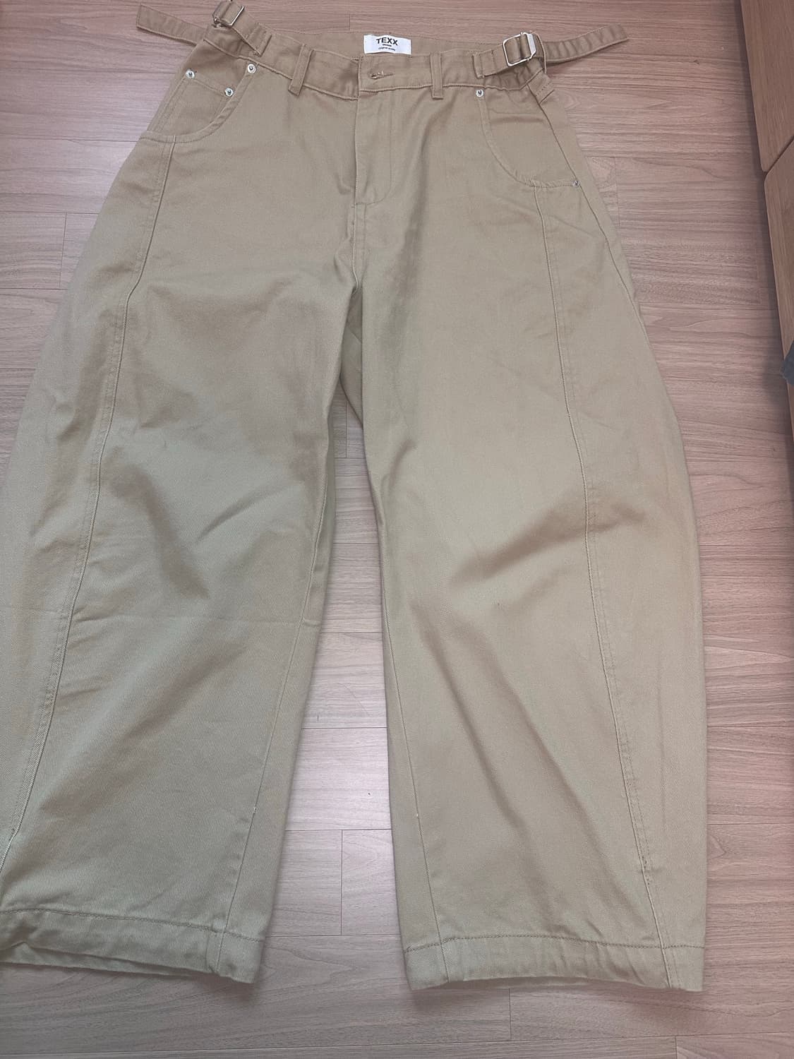 TX308 커브드 배기 벌룬 데님 (베이지) 32 상품이미지2